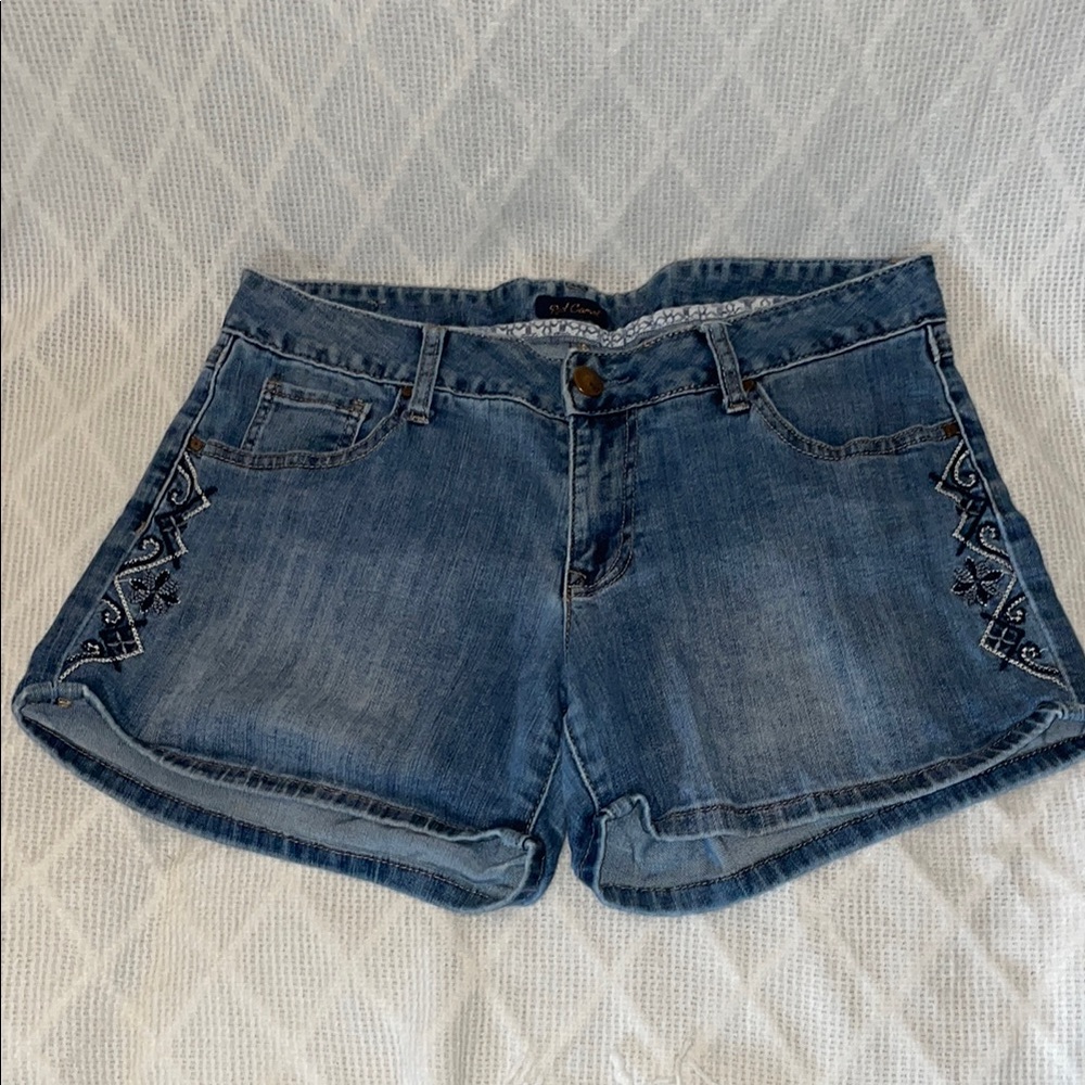 Women's Ted Camel Blue Denim Shorts. Size 11 - Picture 1 of 4